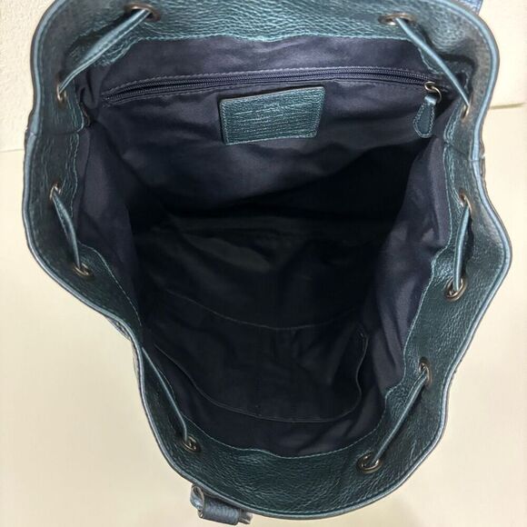 Coach Blue Metallic Leather Mickie Large Backpack - Picture 4 of 11